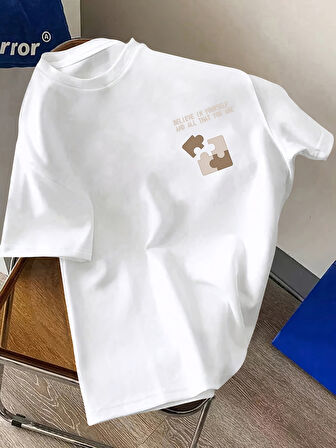 Unisex Believe In Yourself Baskılı Tasarım Tshirt