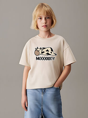 Çocuk Moody Baskılı Pamuklu Tshirt