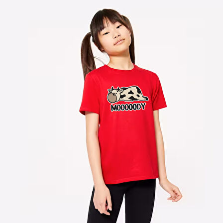 Çocuk Moody Baskılı Pamuklu Tshirt