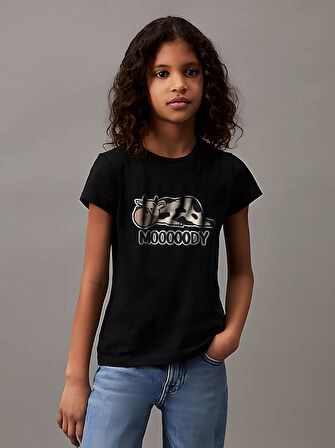 Çocuk Moody Baskılı Pamuklu Tshirt