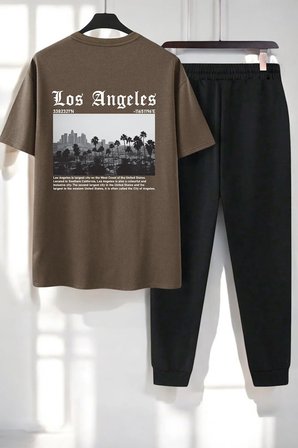 Unisex Los Angles Baskılı 2'li Eşofman Takımı