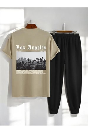 Unisex Los Angles Baskılı 2'li Eşofman Takımı