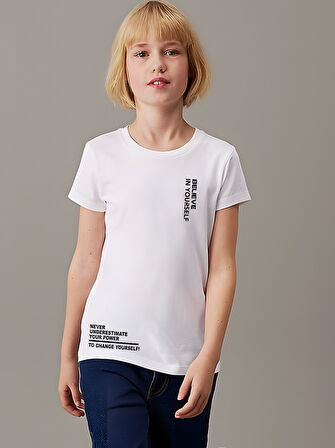 Çocuk Believe Baskılı Pamuklu Tshirt