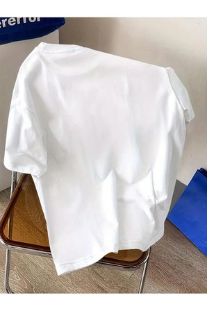 Unisex W Baskılı Tasarım Tshirt
