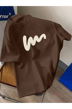 Unisex W Baskılı Tasarım Tshirt