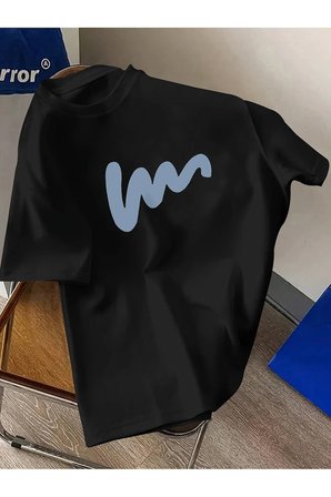 Unisex W Baskılı Tasarım Tshirt