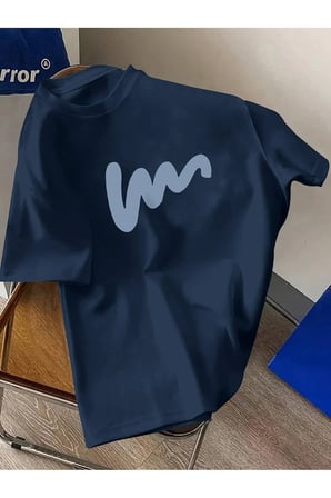 Unisex W Baskılı Tasarım Tshirt