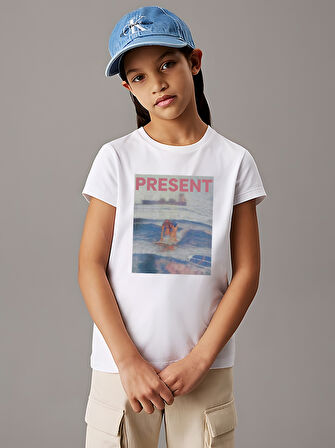 Çocuk YazılıKalp baskılı Pamuklu Tshirt