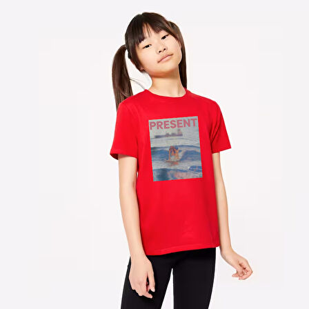 Çocuk YazılıKalp baskılı Pamuklu Tshirt