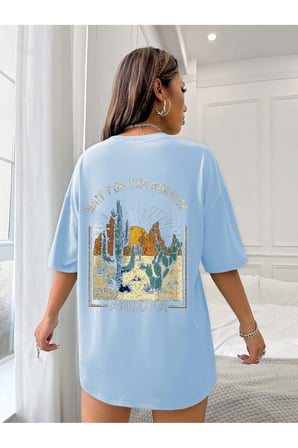 Unisex Arizona Baskılı Oversize Tshirt