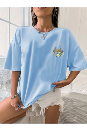 Unisex Arizona Baskılı Oversize Tshirt