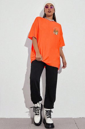 Unisex Arizona Baskılı Oversize Tshirt