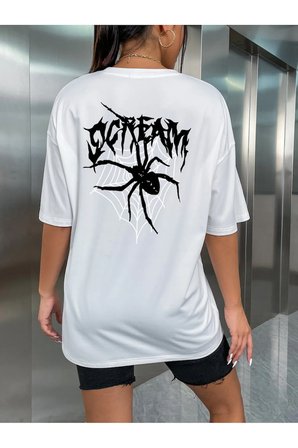 Unisex Scream Baskılı Tasarım Tshirt