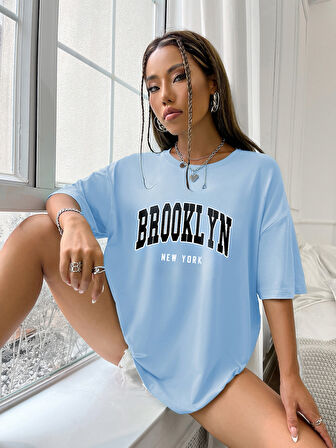 Unisex Brooklyn New York Baskılı Tasarım Tshirt