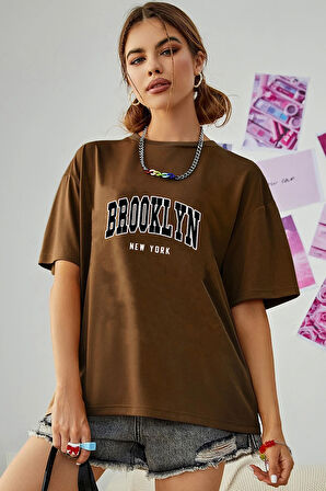 Unisex Brooklyn New York Baskılı Tasarım Tshirt