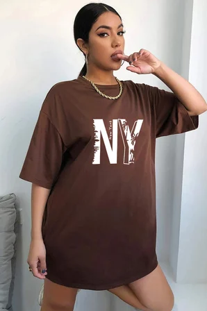 Unisex New York Baskılı Tasarım Tshirt