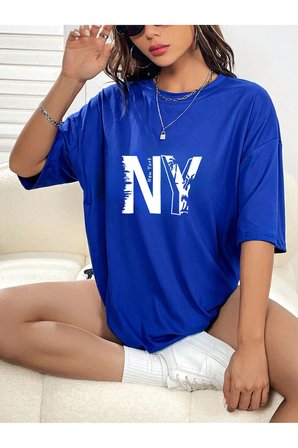 Unisex New York Baskılı Tasarım Tshirt
