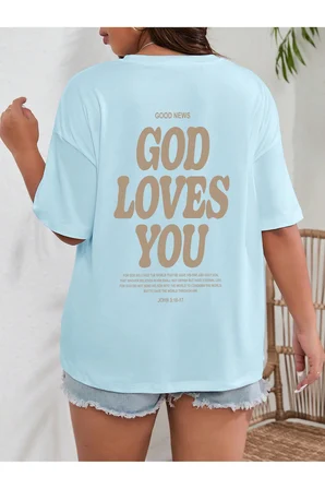 Good Loves You Baskılı Unisex Oversize Tshirt