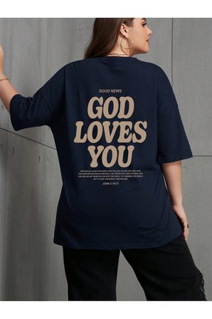 Good Loves You Baskılı Unisex Oversize Tshirt