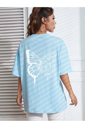 Unisex Drawing Butterflies  Tasarım T-shirt