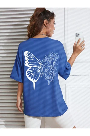Unisex Drawing Butterflies  Tasarım T-shirt
