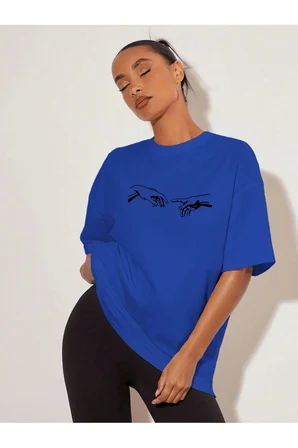 Unisex Michelangelo Baskılı T-shirt