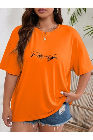 Unisex Michelangelo Baskılı T-shirt