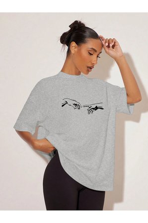 Unisex Michelangelo Baskılı T-shirt