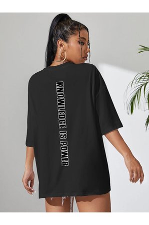 Unisex Knowledge is Power Baskılı Tasarım Tshirt