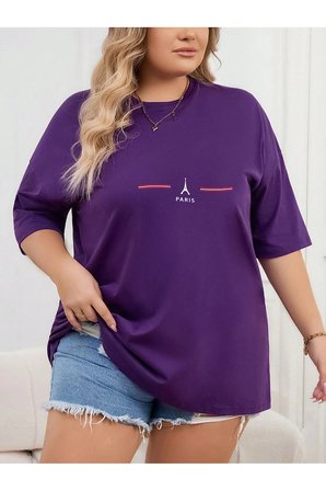 Unisex Paris Baskılı Oversize Tshirt