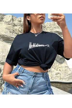 Unisex İmza Baskılı Tasarım Tshirt