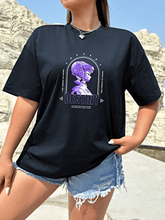 Unisex Destiny Kız Tasarım Basklı Tshirt