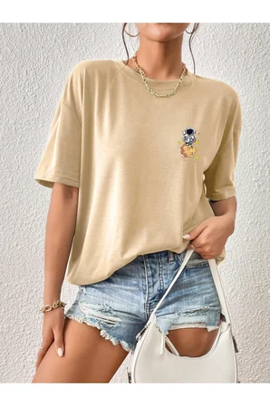 Unisex Galaksi Tasarım Basklı Tshirt