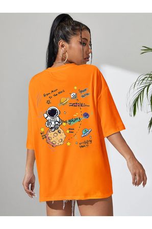 Unisex Galaksi Tasarım Basklı Tshirt
