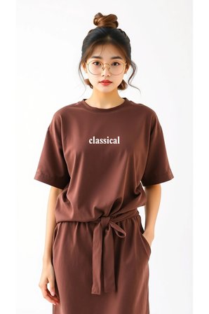 Classical Baskılı Oversize Tshirt