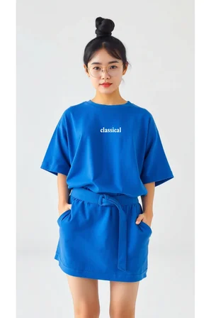 Classical Baskılı Oversize Tshirt