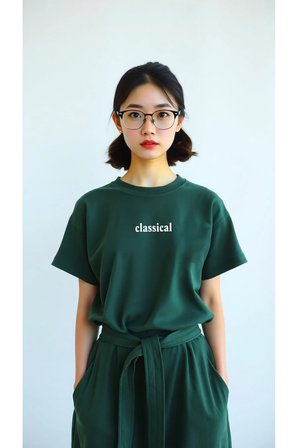 Classical Baskılı Oversize Tshirt