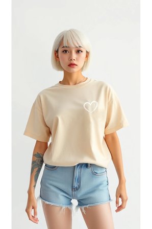 Hearts Baskılı Tasarım Tshirt
