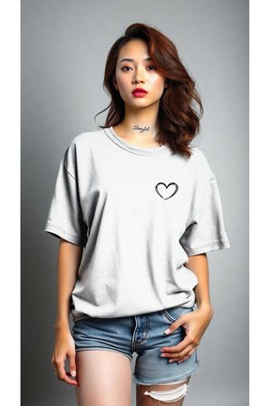 Hearts Baskılı Tasarım Tshirt