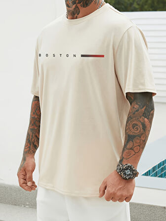 Unisex Boston Tasarım Basklı Tshirt