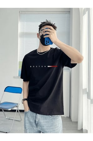 Unisex Boston Tasarım Basklı Tshirt