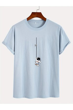 Unisex Mini Astranot Tasarım Basklı Tshirt