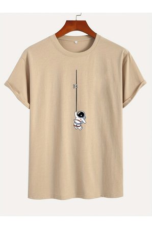 Unisex Mini Astranot Tasarım Basklı Tshirt