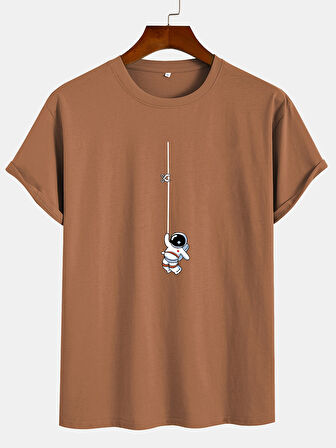 Unisex Mini Astranot Tasarım Basklı Tshirt