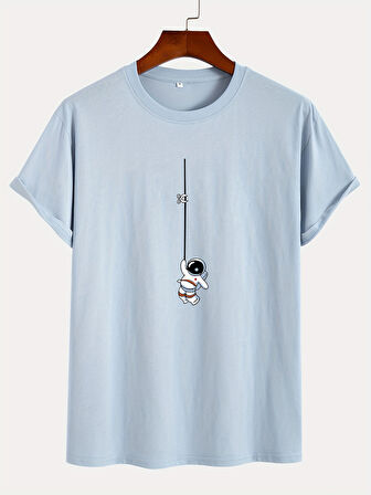 Unisex Mini Astranot Tasarım Basklı Tshirt