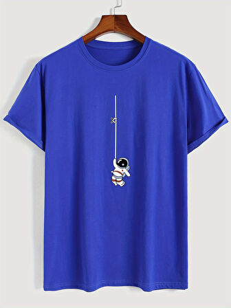 Unisex Mini Astranot Tasarım Basklı Tshirt
