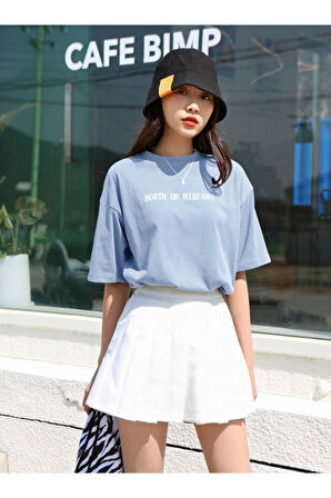 Unisex North Of Nirfang Tasarım Basklı Tshirt