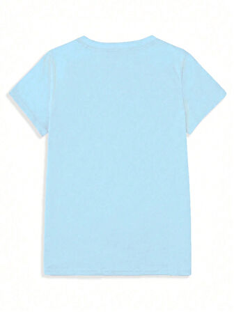 Unisex Sevimli Kedi Patili Kalp Tasarım Basklı Tshirt