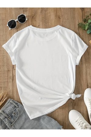 Unisex Sevimli Kedi Patili Kalp Tasarım Basklı Tshirt