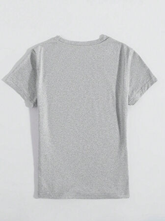 Unisex Sevimli Kedi Patili Kalp Tasarım Basklı Tshirt